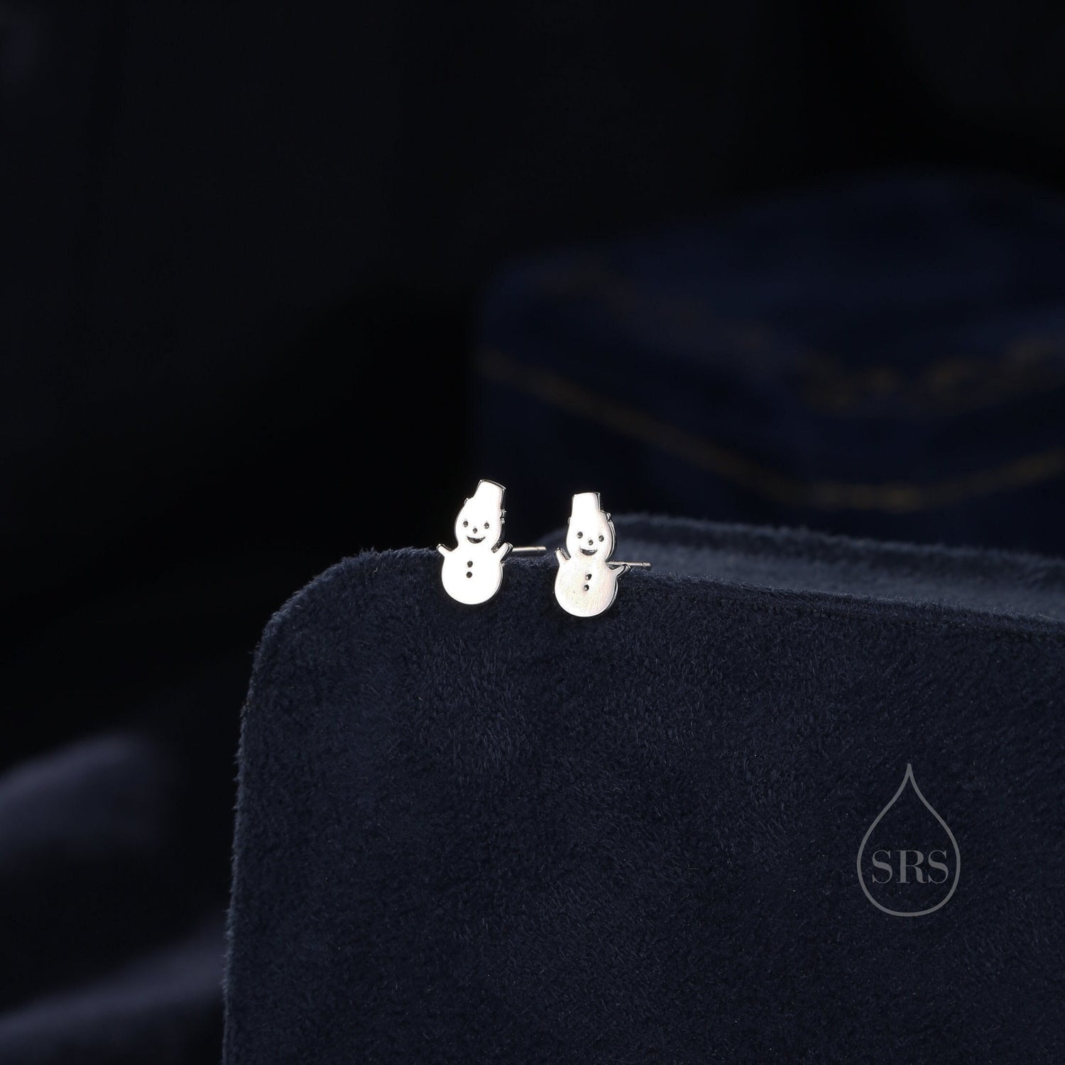 Cute Snowman Stud Earrings in Sterling Silver, in Silver or Gold or Rose Gold, Winter Earrings, Snowman Earrings, Christmas Earrings