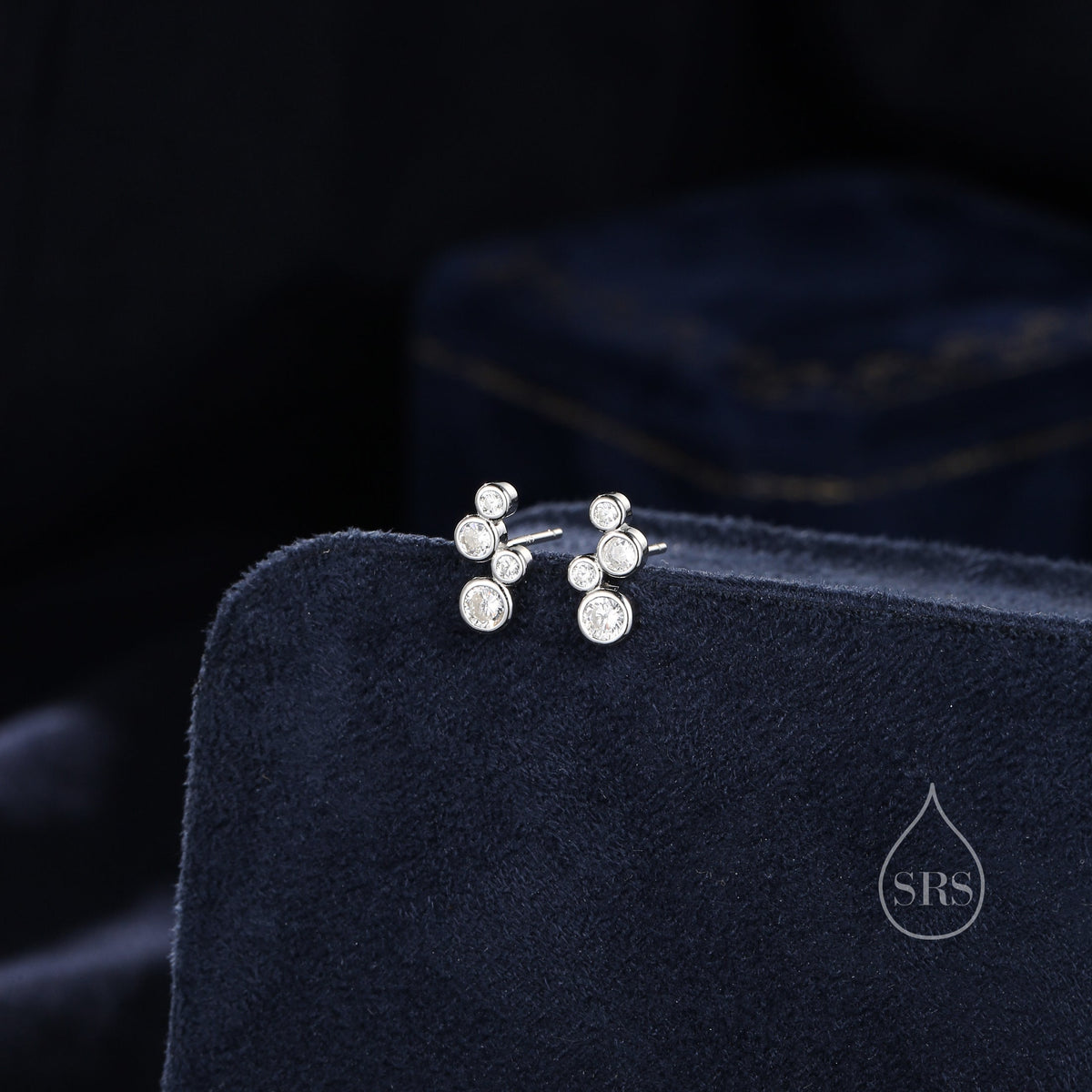 Clear CZ Bubble Cluster Crawler Earrings