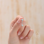 Aqua Green Opal Ear Jacket in Sterling Silver, Silver or Gold, Front and Back Earrings