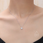Emerald Green CZ Halo Flower Pendant Necklace in Sterling Silver, Silver or Gold, Sterling Silver CZ Halo Flower Necklace