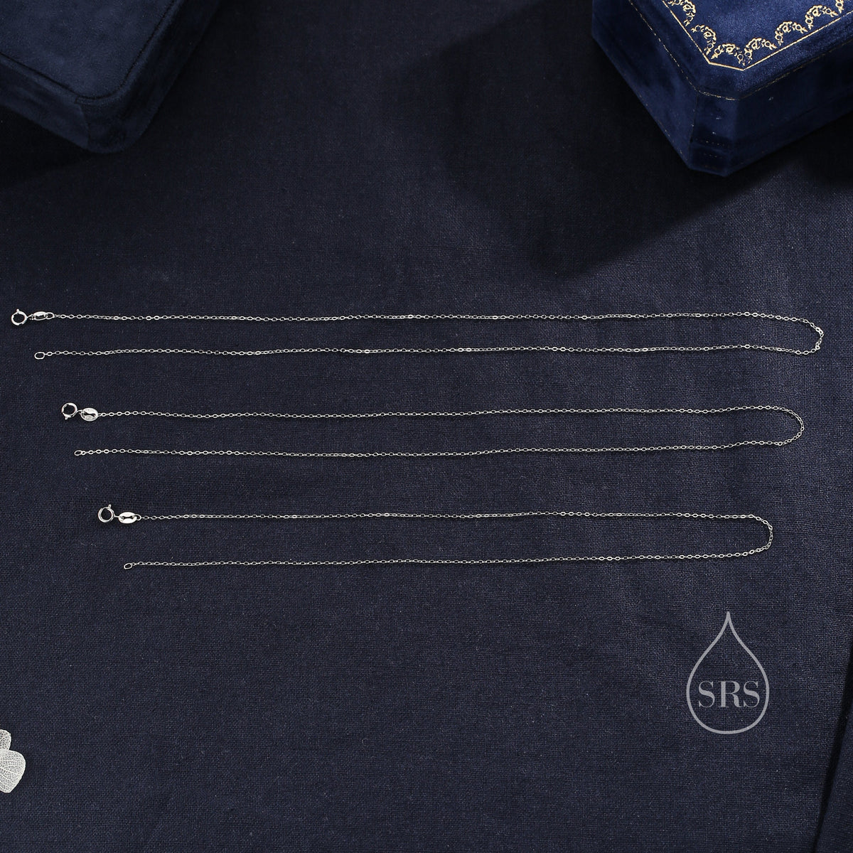Minimalist Skinny Chain Choker Necklace in Sterling Silver, Available in Three Lengths, Silver or Gold, Skinny and Delicate Collar Necklace