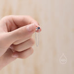 CZ Chain Ear Jacket in Sterling Silver, Silver or Gold, Front and Back Earrings, Two Part Earrings, CZ with Linking Chain Earrings