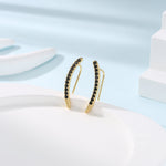 Black Diamond CZ Crawler Earrings in Sterling Silver, Silver or Gold, Black Crystal Ear Crawlers, Ear Climbers