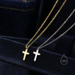 Dainty Cross Pendant Necklace in Sterling Silver, Cross Necklace, Silver or Gold, Sterling Silver Cross Necklace