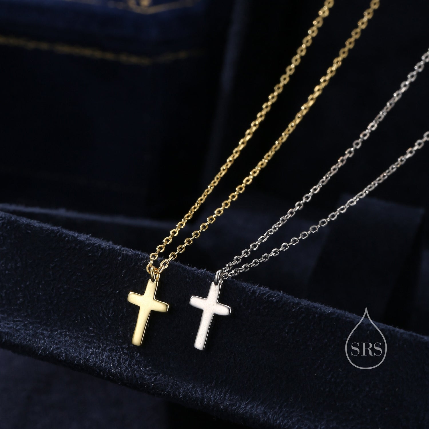 Dainty Cross Pendant Necklace in Sterling Silver, Cross Necklace, Silver or Gold, Sterling Silver Cross Necklace
