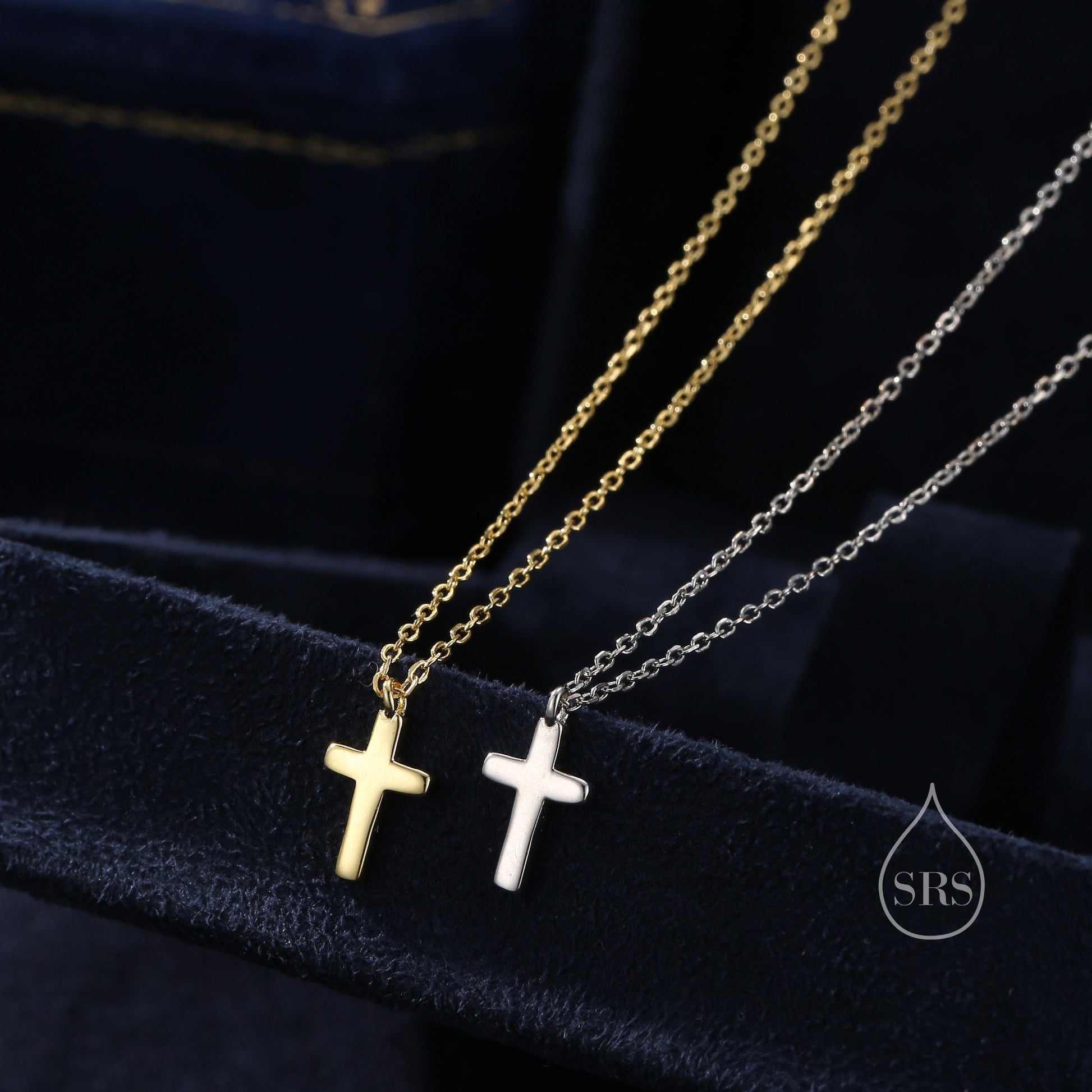 Dainty Cross Pendant Necklace in Sterling Silver, Cross Necklace, Silver or Gold, Sterling Silver Cross Necklace