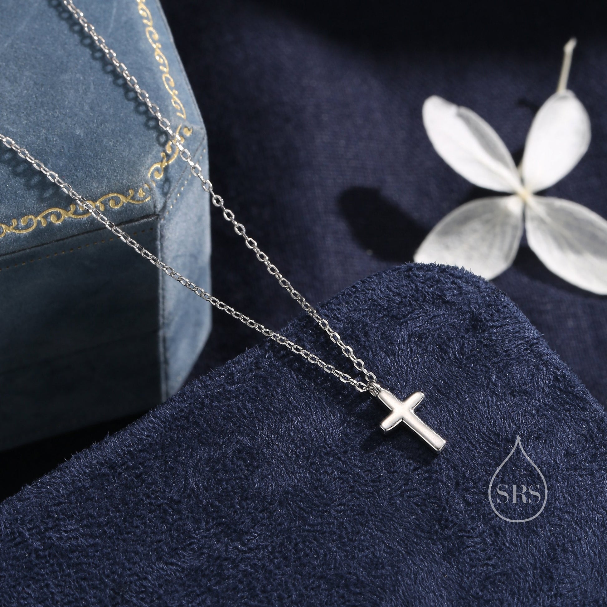 Dainty Cross Pendant Necklace in Sterling Silver, Cross Necklace, Silver or Gold, Sterling Silver Cross Necklace