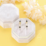 Double Pear Cut CZ Ear Jacket in Sterling Silver, Silver or Gold, Available in Blue, Black, Green, Clear CZ, Front and Back Earrings