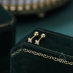 Tiny Hydrangea Flower Inspired 18G Screw Back Earrings with Sparkly CZ Crystals
