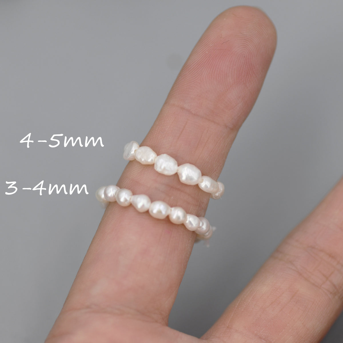 Baroque Pearl Elastic Ring, Genuine Fresh Water Pearls, Natural Pearl Ring, Keshi Pearl Ring, Infinity Ring