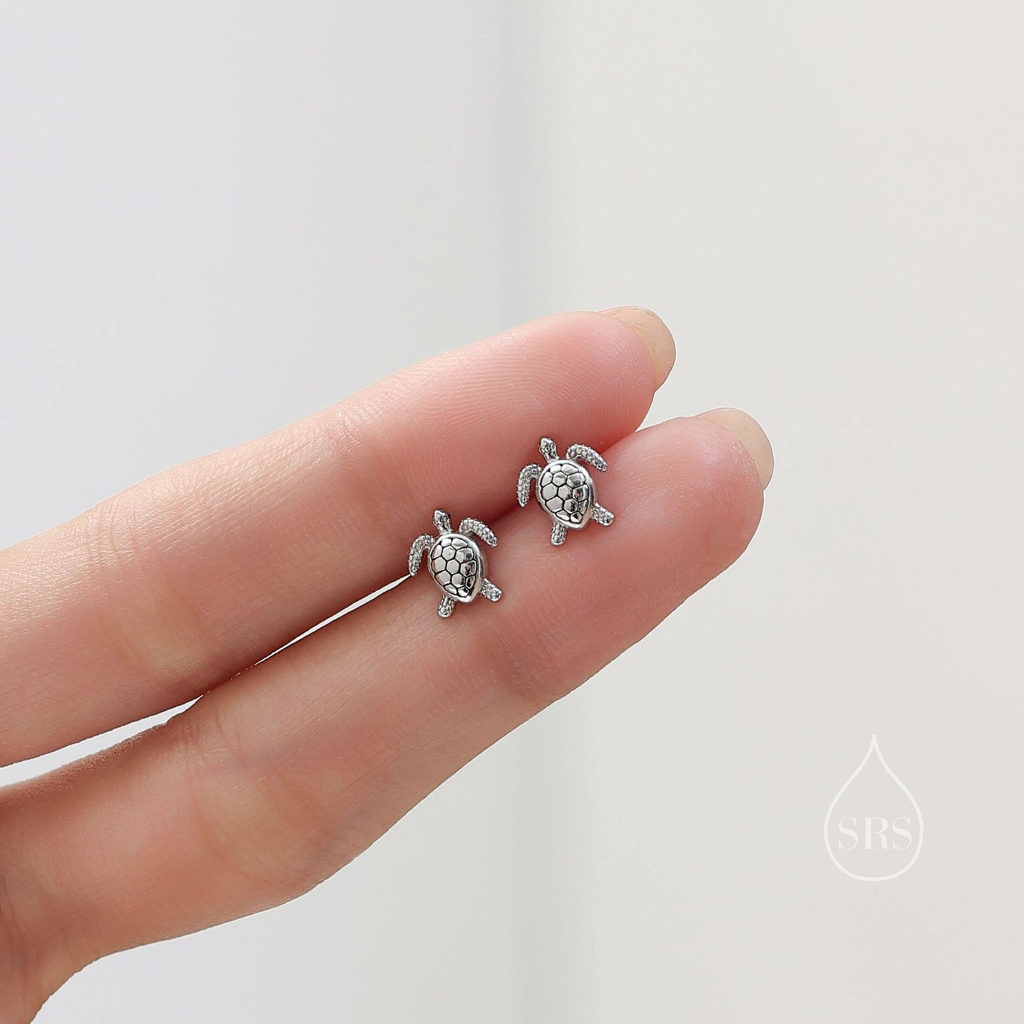 Sterling Silver Turtle Stud Earrings, Sea Turtle Earrings, Cute and Quirky