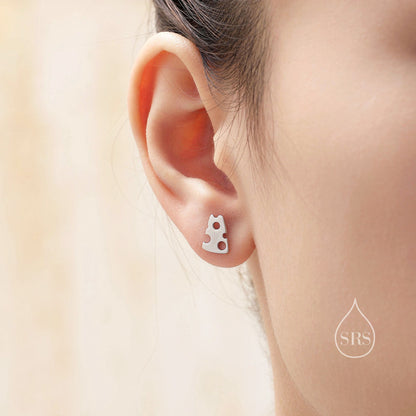 Mouse and Cheese Stud Earrings in Sterling Silver, Cute Fun Quirky Animal Jewellery, Animal Lover, Nature Inspired