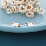Guinea Pig Enamel Stud Earrings in Sterling Silver, Cute Earrings, Pet Earrings, Pet Jewellery