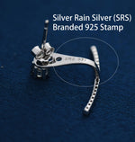 Sterling Silver Front and Back Stud Earrings Ear Jackets with Sparkly Crystals, Curved Bar Crawler Jacket Earrings