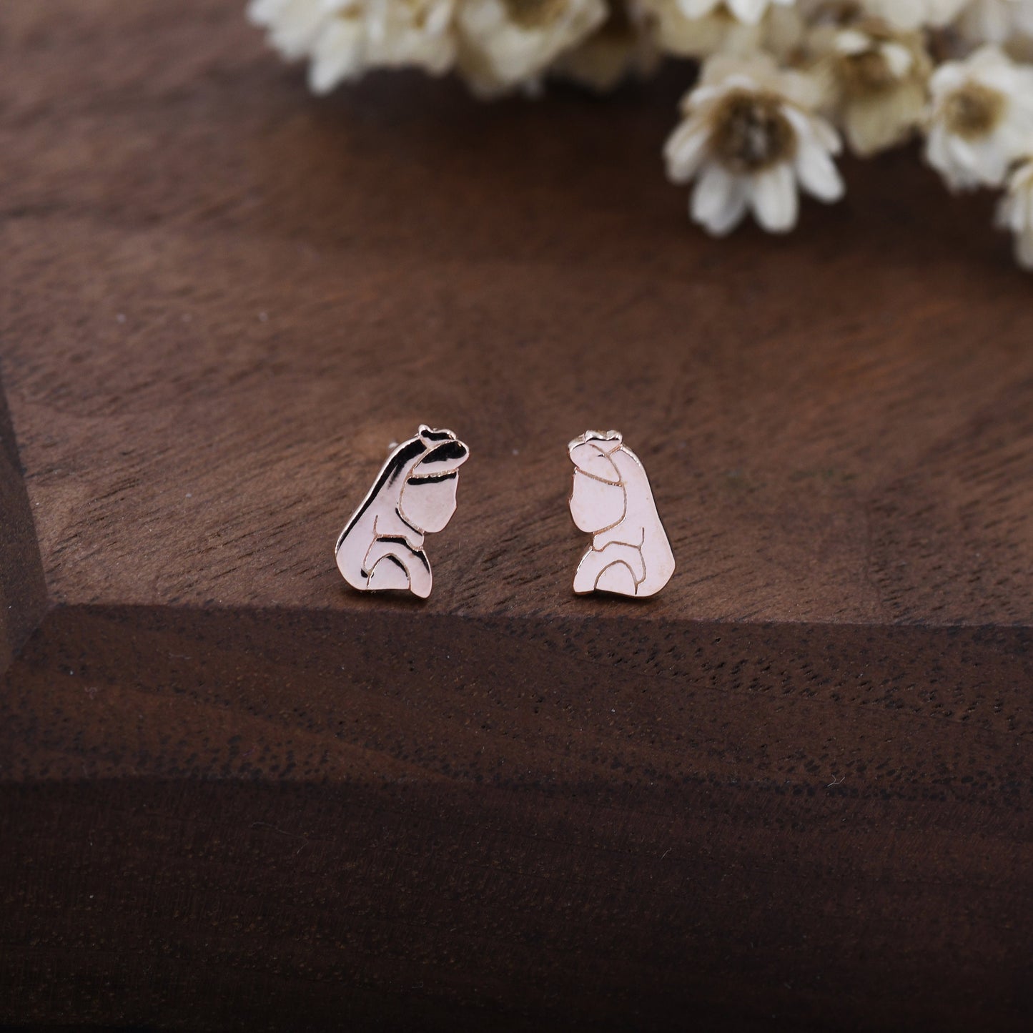 Alice Stud Earrings in Sterling Silver, Silver or Gold or Rose Gold, Alice Stud Earrings, Cute and Quirky Fairy Tale Jewellery