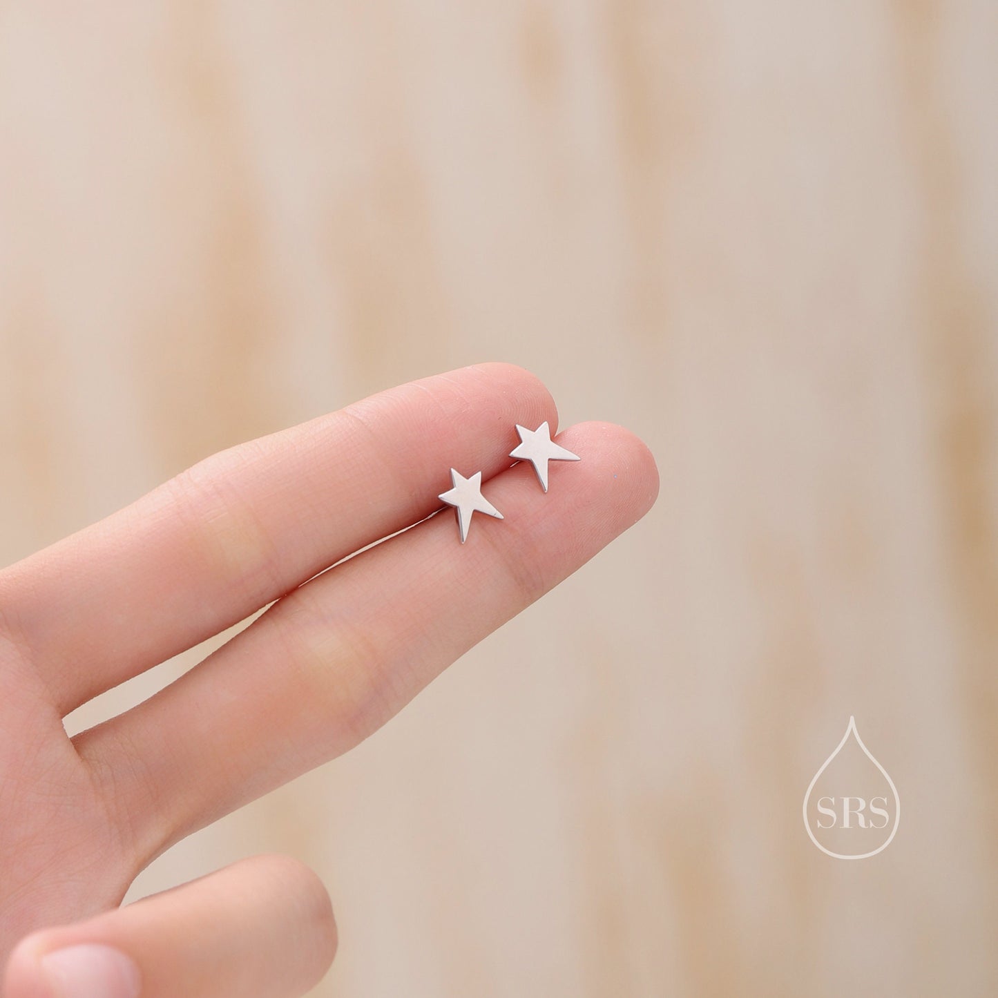 Tiny Shooting Star Stud Earrings in Sterling Silver, Silver Gold or Rose Gold, Star Stud Earrings, Celestial Jewellery