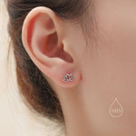 Lotus Flower Screw Back Earrings in Sterling Silver, Silver or Gold, Nature Inspired, Botanical Screwback Earrings