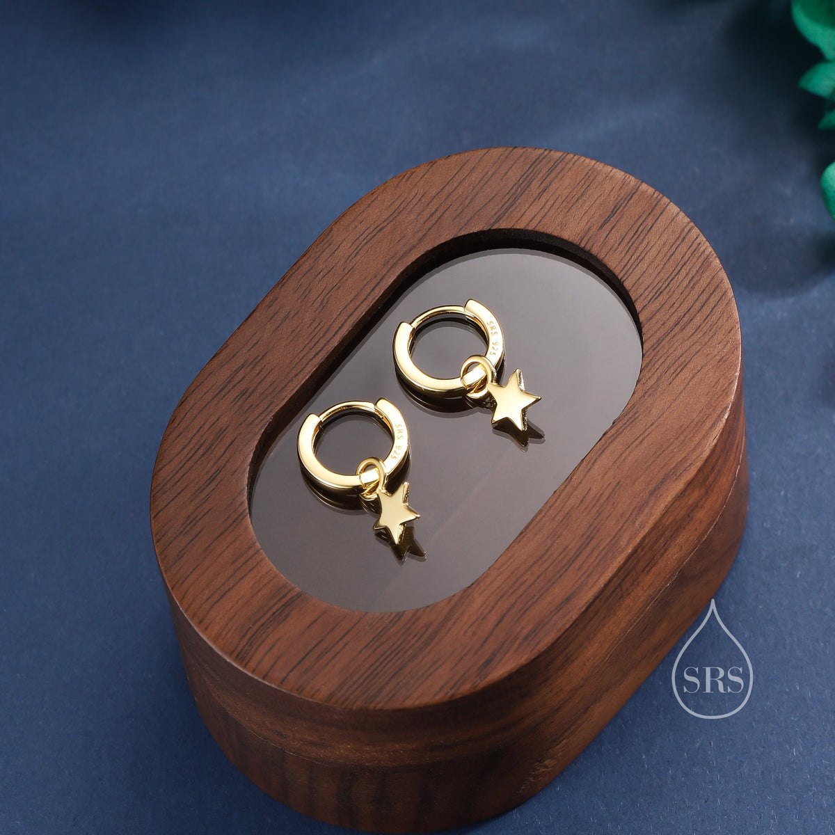 Star Charm Huggie Hoop Earrings in Sterling Silver, Detachable Charm Hoops, Celestial Earrings, Silver, Gold and Rose Gold