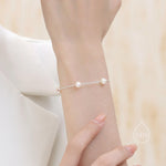 Freshwater Keshi Pearls Station Bracelet