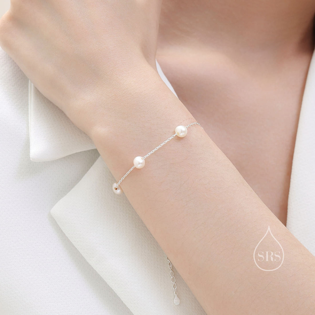 Freshwater Keshi Pearls Station Bracelet
