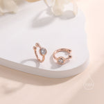 Piercing Free CZ Crystal Ear Cuff in Sterling Silver, Silver or Gold or Rose Gold, Simple Piercing Free Earrings, Minimalist Ear Cuff