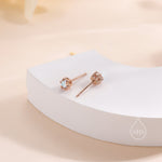 Sterling Silver Aurora AB CZ Stud Earrings, 4mm Minimal Aurora Colour Changing CZ Earrings, Tiny Iridescent Crystal Stud