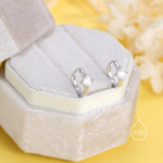 Single CZ Crystal Huggie Hoop in Sterling Silver, Silver or Gold, Minimalist Simple Hoop Earrings