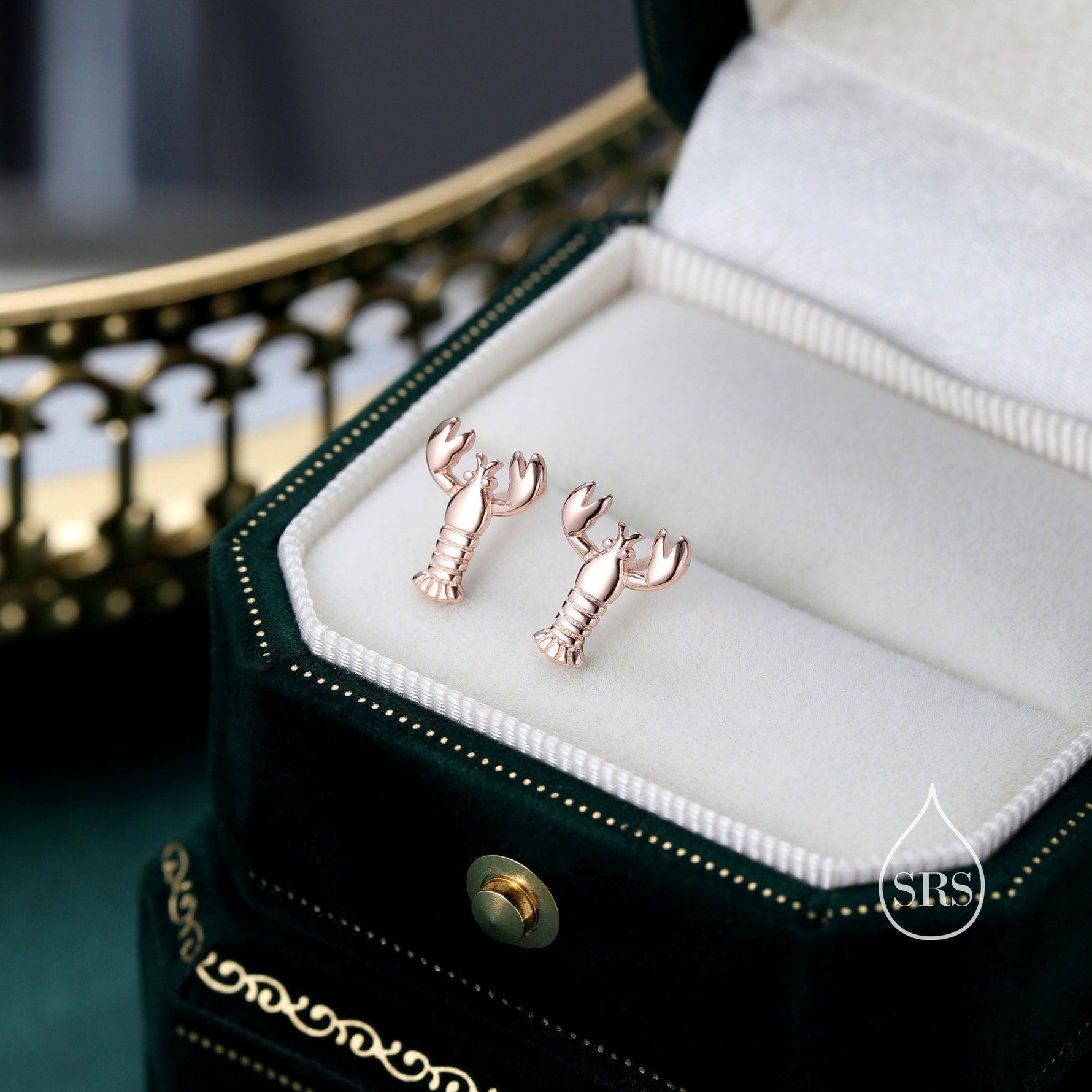 Sterling Silver Lobster Stud Earrings, Ocean Creature Earrings, Cute and Quirky