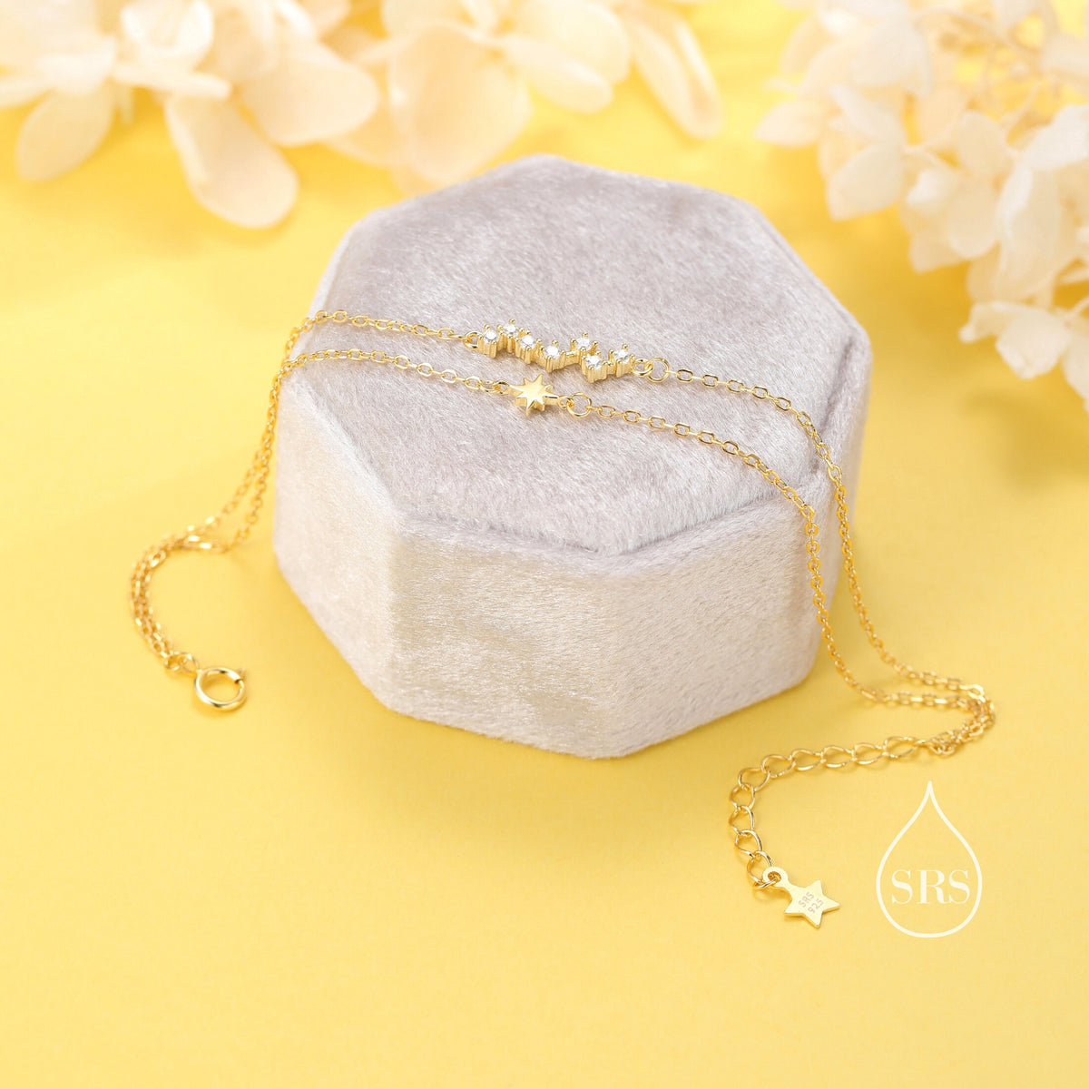 Double Layer Starburst & Constellation Charm Bracelet