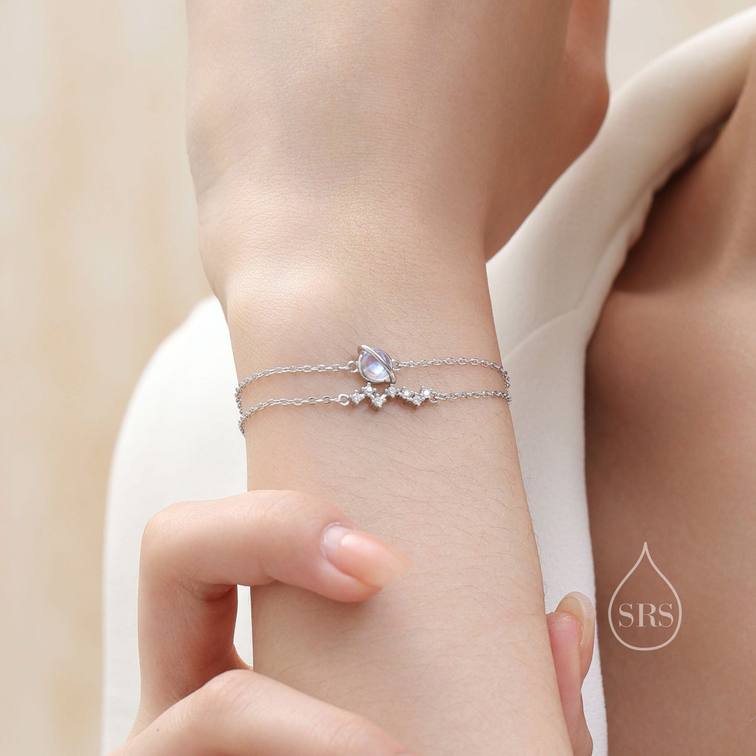 Double Layer Saturn & Constellation Charm Bracelet