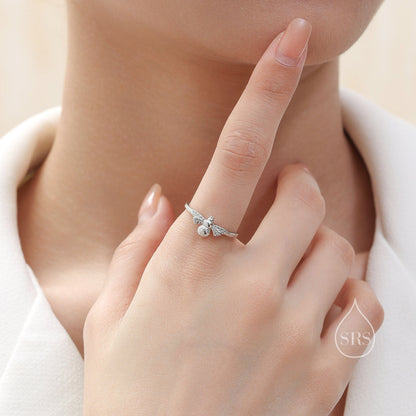 Bumble Bee Ring in Sterling Silver, Adjustable Size, Silver or Gold, Bee Ring, Honey Bee Ring, Nature Jewellery, Animal Ring, Bee Jewellery