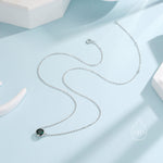 Emerald Green CZ Bezel Pendant Necklace in Sterling Silver, 6mm Emerald Green Zircon Necklace, Green Necklace