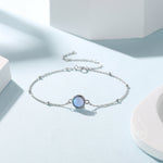 Blue Opal Gemstone Bracelet with Satellite Chain