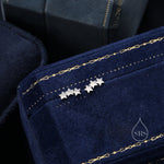 Star Trio 16G Internally Threaded Flat Back Earrings in Sterling Silver