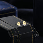 Lemon Stud Earrings in Sterling Silver, Silver and 14ct Yellow Gold Two Tone Earrings, Fruit Earrings, Summer Earrings