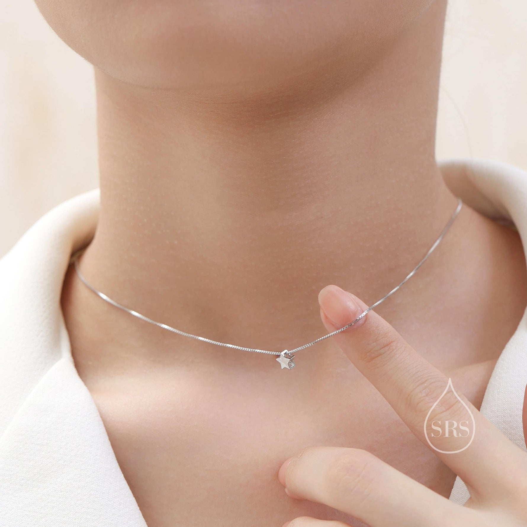 Extra Tiny Star Pendant Necklace in Sterling Silver, Silver or Gold or Rose Gold, Extra Small Star Necklace