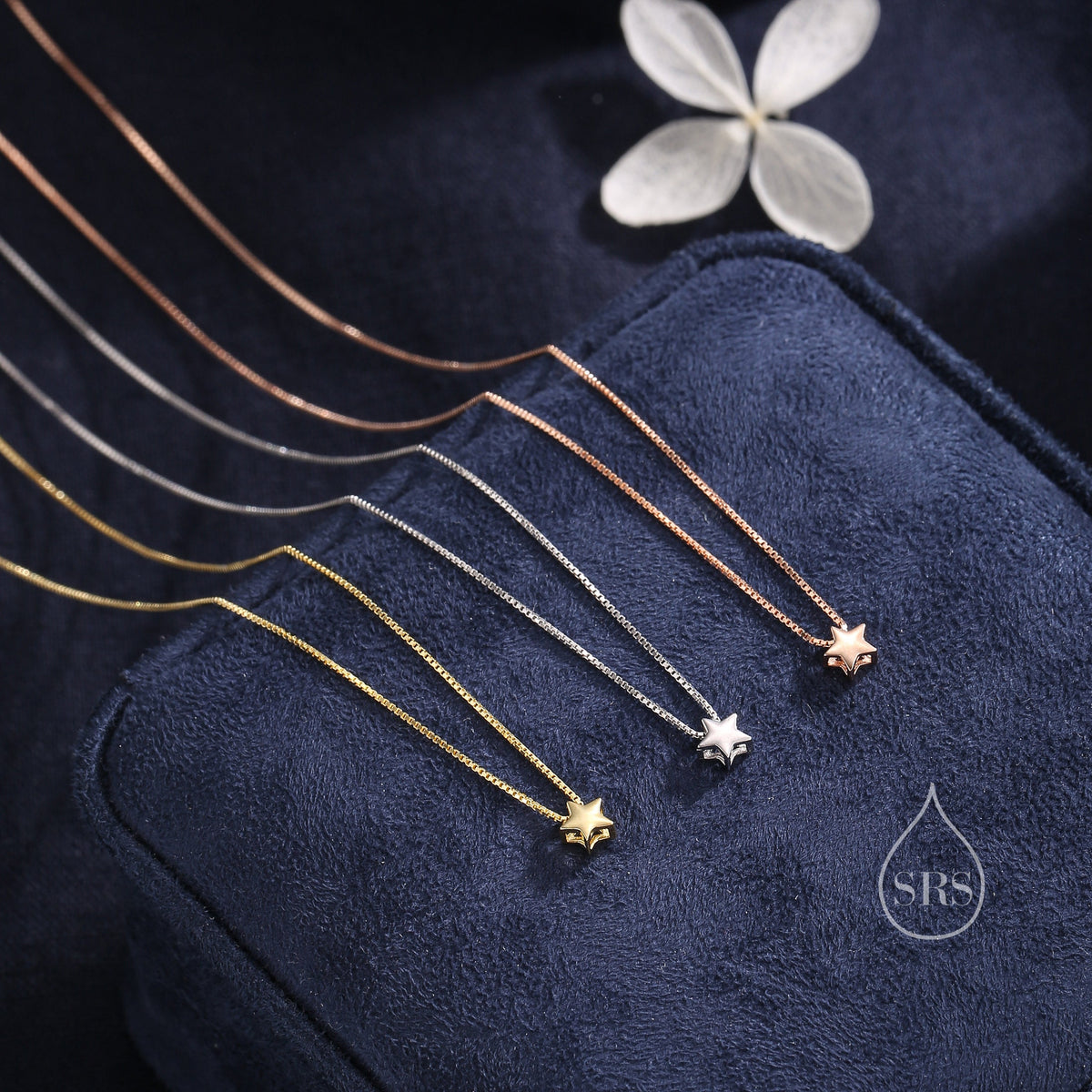 Extra Tiny Star Pendant Necklace in Sterling Silver, Silver or Gold or Rose Gold, Extra Small Star Necklace