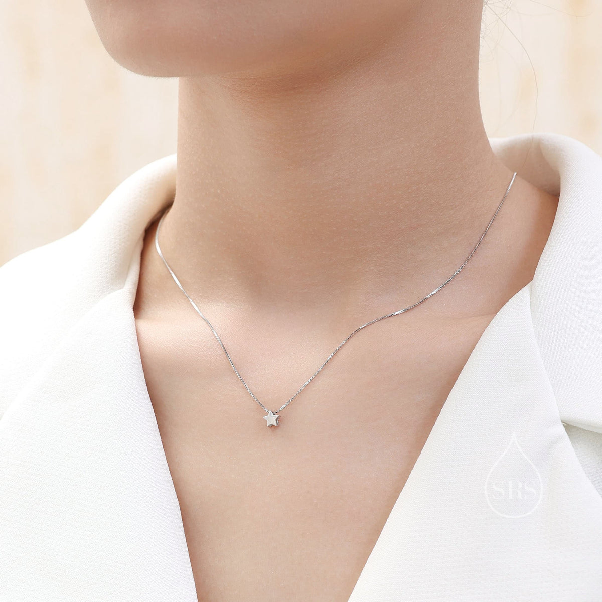 Extra Tiny Star Pendant Necklace in Sterling Silver, Silver or Gold or Rose Gold, Extra Small Star Necklace