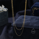 Double Layer Necklace in Sterling Silver with Satellite Chain, Silver or Gold or Rose Gold, Chain Necklace
