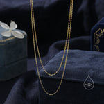 Double Layer Necklace in Sterling Silver, Silver or Gold or Rose Gold, Delicate Two Layer Chain Necklace