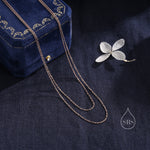 Double Layer Necklace in Sterling Silver, Silver or Gold or Rose Gold, Delicate Two Layer Chain Necklace