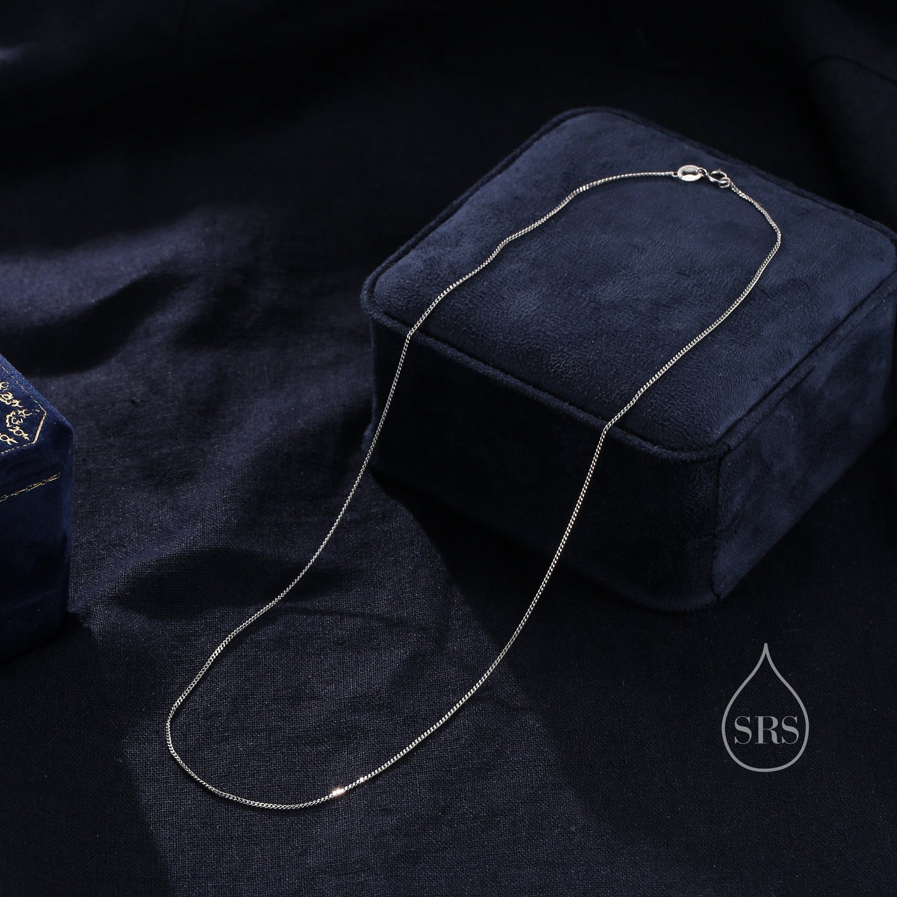 Minimalist Skinny Curb Chain Choker Necklace in Sterling Silver, Available in Three Lengths, Silver or Gold, Skinny and Delicate Necklace