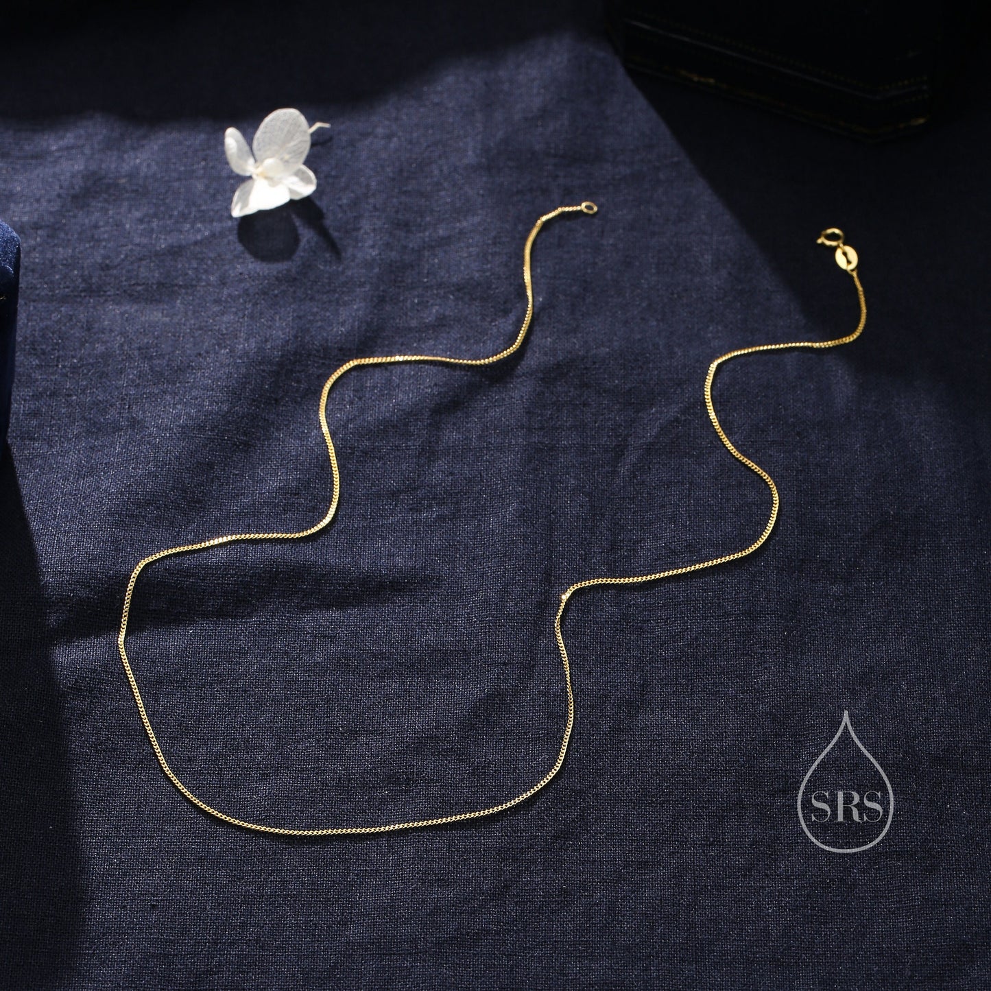 Minimalist Skinny Curb Chain Choker Necklace in Sterling Silver, Available in Three Lengths, Silver or Gold, Skinny and Delicate Necklace