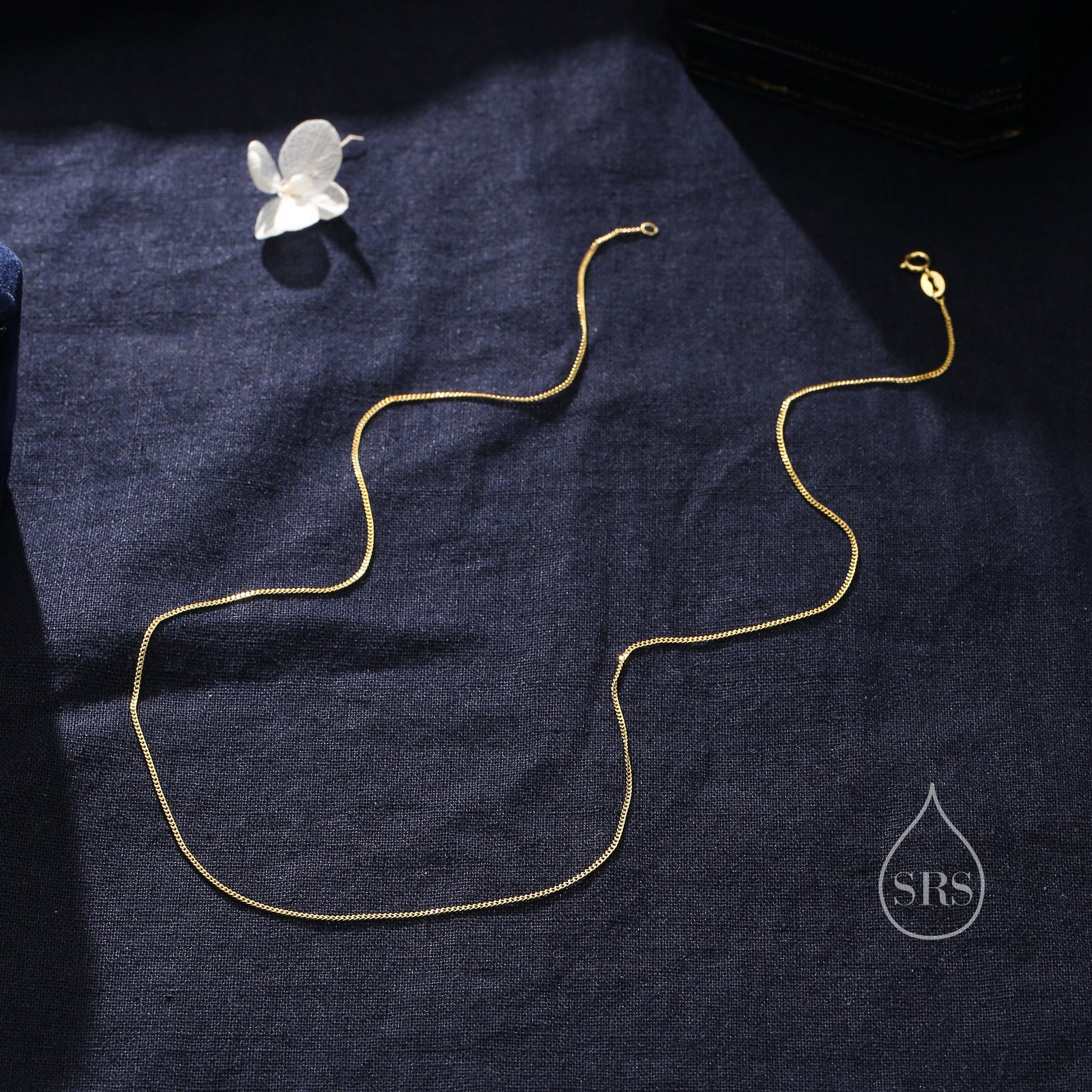 Minimalist Skinny Curb Chain Choker Necklace in Sterling Silver, Available in Three Lengths, Silver or Gold, Skinny and Delicate Necklace