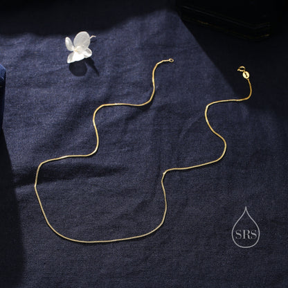 Minimalist Skinny Curb Chain Choker Necklace in Sterling Silver, Available in Three Lengths, Silver or Gold, Skinny and Delicate Necklace