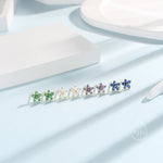 Sterling Silver CZ Flower Stud Earrings, Silver or Gold, Forget Me Not Flower CZ Earrings, Flower Stud