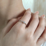 Clear CZ Hydrangea Flower Gemstone Ring