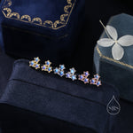Three Moonstone Star Stud Earrings in Sterling Silver, Silver or Gold or Rose Gold, Three Moonstone Star Earrings, Triple Star Earrings