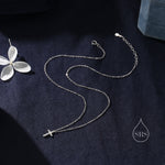 Dainty Cross Pendant Necklace in Sterling Silver, Cross Necklace, Silver or Gold, Sterling Silver Cross Necklace