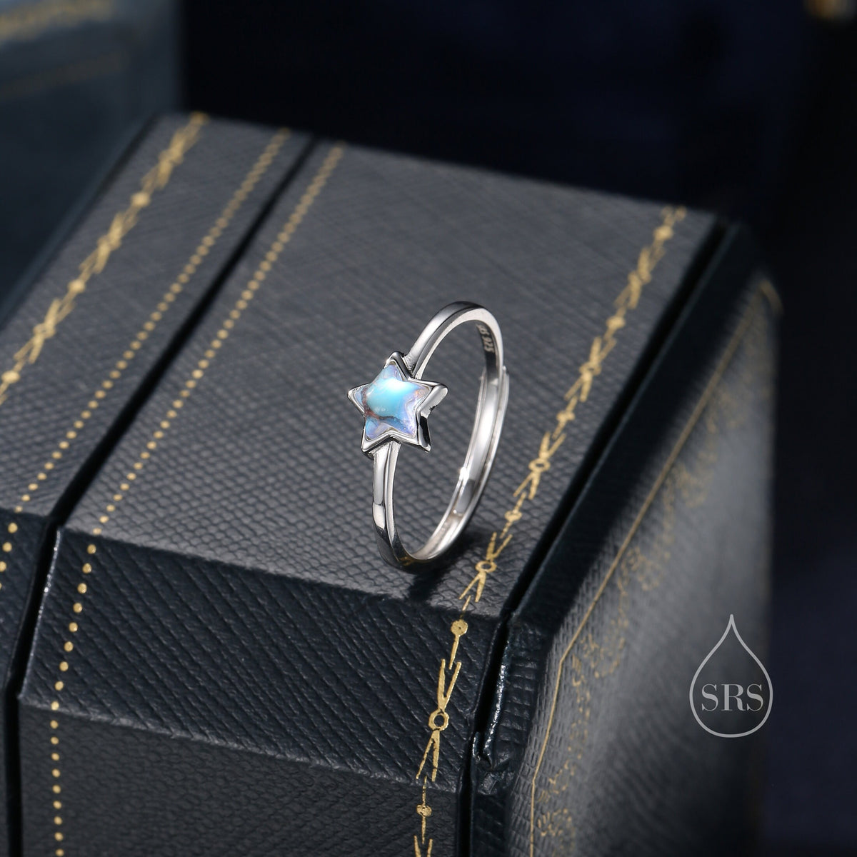 Moonstone Star Gemstone Ring